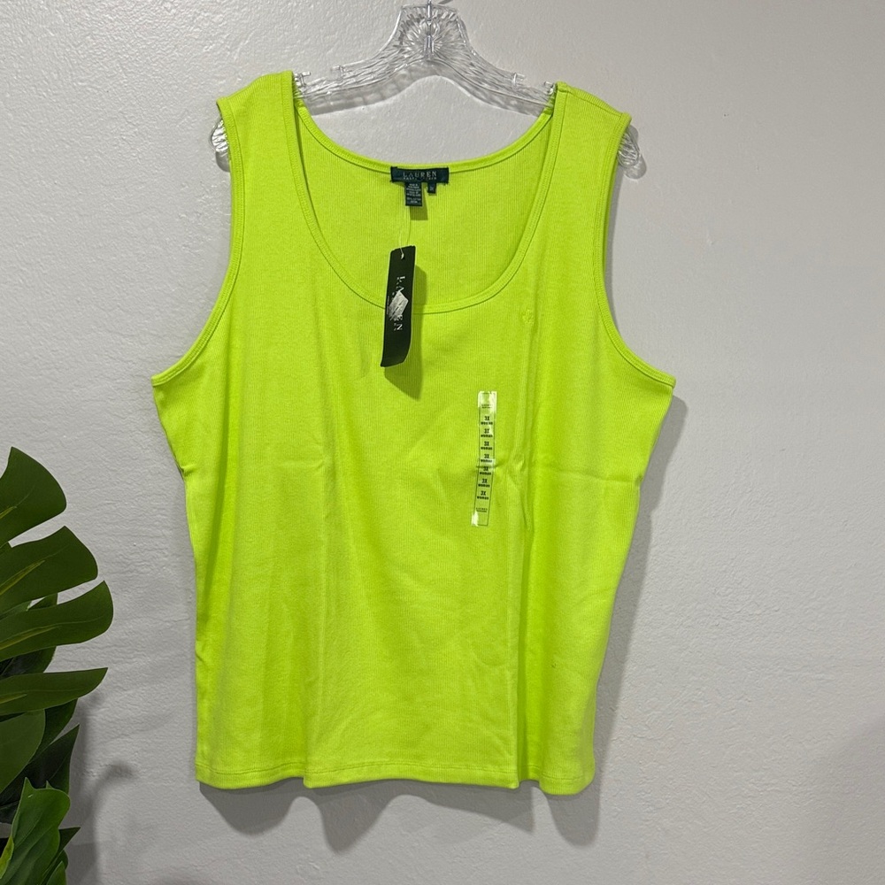 NWT Lauren Ralph Lauren Bright Yellow Tank Top 3X